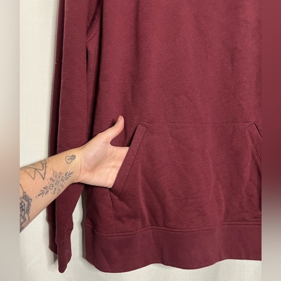 League Maroon Outerbanks Patch 3/4 Zip Up Sweater Large - Picture 6 of 11